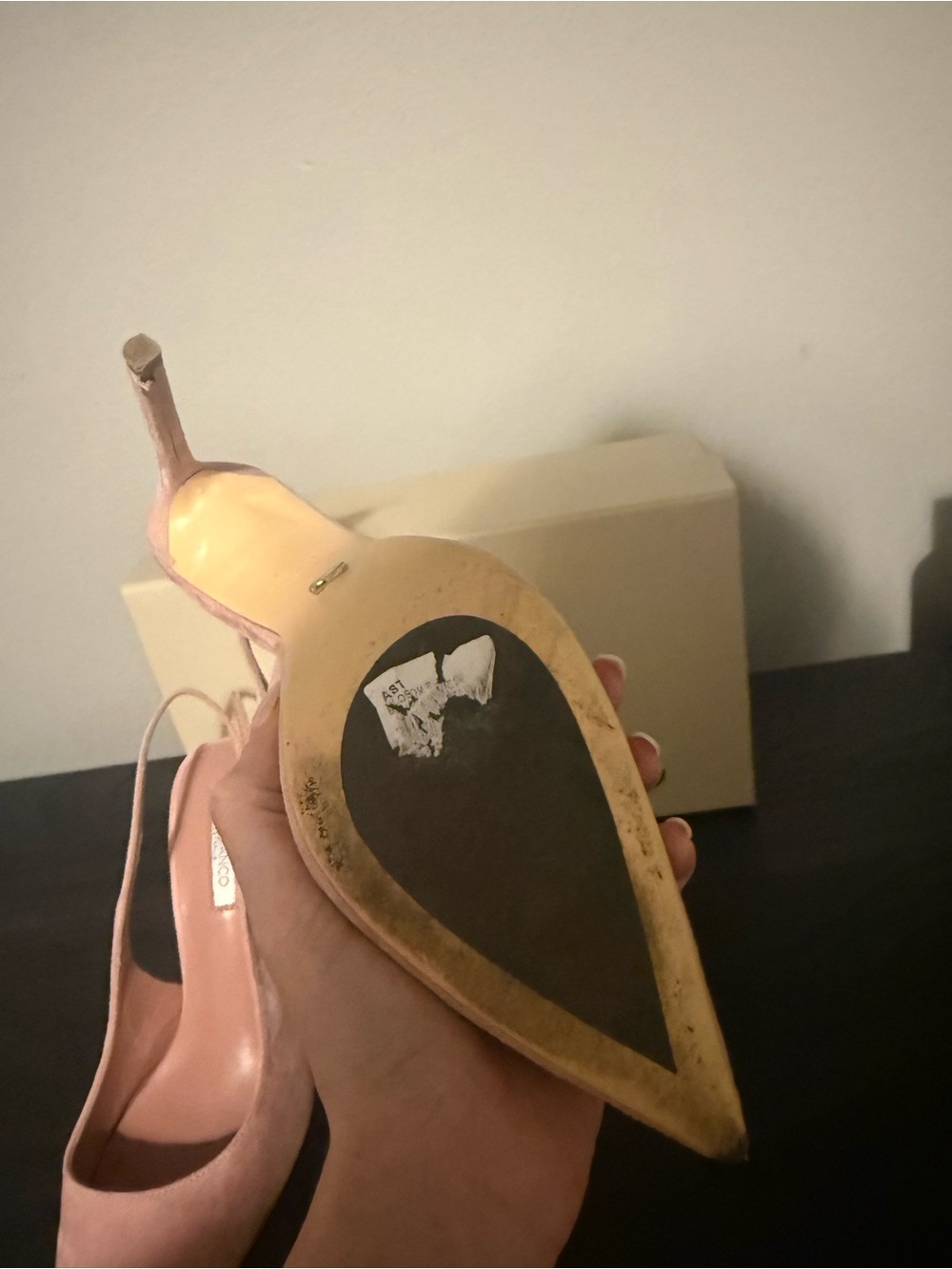 Tony Bianco Blush Pink Suede Pointed Slingback Heels - Picture 9 of 9